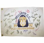 1992 PGA Championship Embroidered Flag - Signed by 31 Including Champ Nick Price JSA ALOA