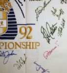 1992 PGA Championship Embroidered Flag - Signed by 31 Including Champ Nick Price JSA ALOA