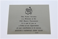 Ben Hogan's Personal 1963 Masters Gift Pocket Secretary-Stamped Ben Hogan W/Gift Card