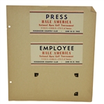 1942 Hale America National Open Golf Tournament Employee & Press Parking Passes - McMahon Collection