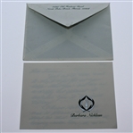 Barbara Nicklaus Thank You Note to Sharon Rae (Hogan's Secretary) For Hogan Honoree @ Memorial  JSA ALOA