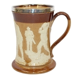 Silver Rimmed Doulton Lambeth Mug- Golfers Depicted - R. Wayne Perkins Collection
