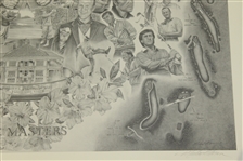 'The Masters' Michael Marson Print Depicting 1939-1989 Masters Champions