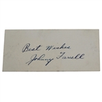 Johnny Farrell Signed Cut with Best Wishes Notation JSA ALOA