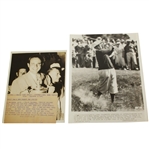 1937 Wire Photos: Ralph Guldahl with Trophy & Photo of Frank Walsh