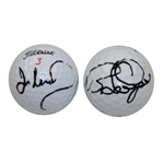 Ian Woosnam & Bernhard Langer Signed Titleist Golf Balls JSA ALOA