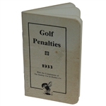 1933 Golf Penalties Booklet - Compliments of Dunlop Tire & Rubber Co.