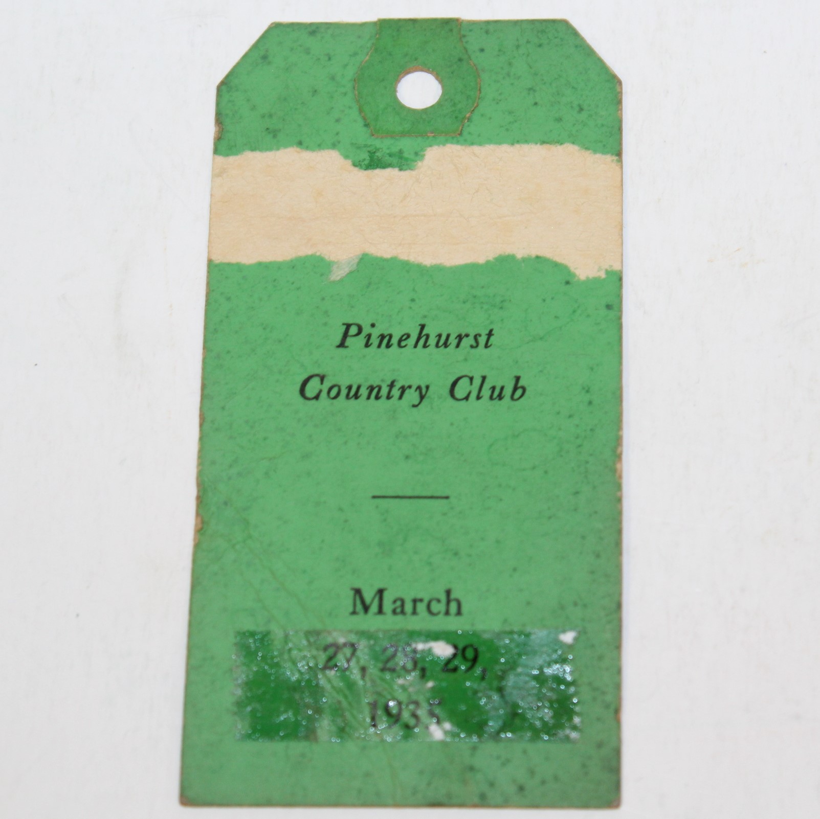 Lot Detail 1935 Pinehurst Country Club Member Ticket March 27 29