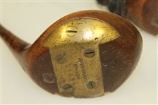 Spalding Crow Face Autograph Driver, Brassie, & Spoon Reg No. 35527 with Steel Shafts