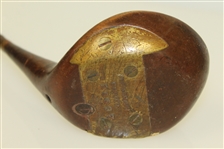 Spalding Crow Face Autograph Driver, Brassie, & Spoon Reg No. 35527 with Steel Shafts
