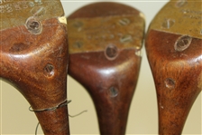 Spalding Crow Face Autograph Driver, Brassie, & Spoon Reg No. 35527 with Steel Shafts