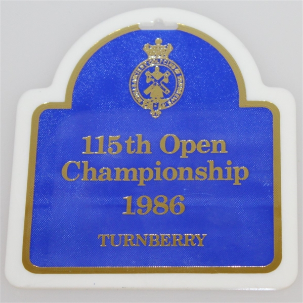 Deane Beman's 1986 Open Championship at Turnberry Contestant Bag Tag - Greg Norman Winner
