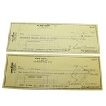 Two Ben Hogan Signed BankOne Checks - High Cash Values JSA ALOA