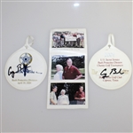 George H.W. Bush Signed 2000 & 2001 Bush Protective Division Bag Tags JSA ALOA