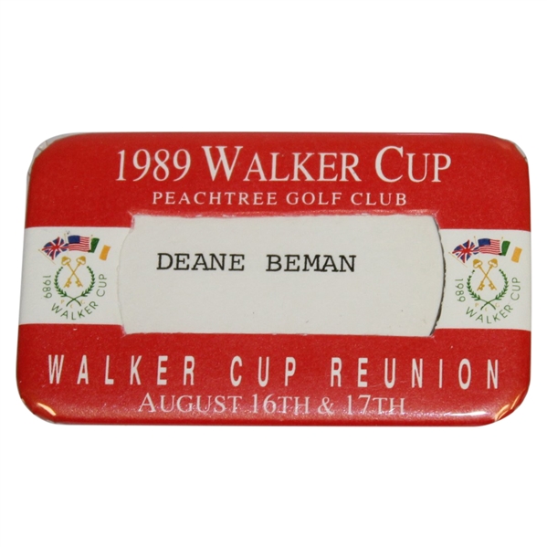 Deane Beman's 1989 Walker Cup at Peachtree Golf Club Reunion Badge