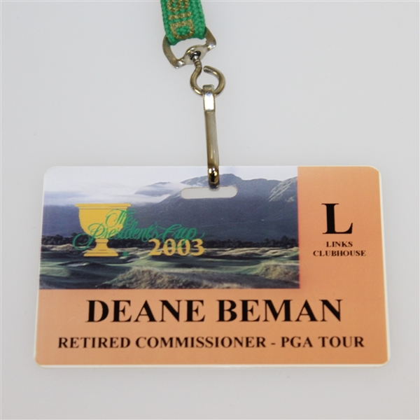 Deane Beman's 2003 The President's Cup Retired PGA Tour Commissioner Badge