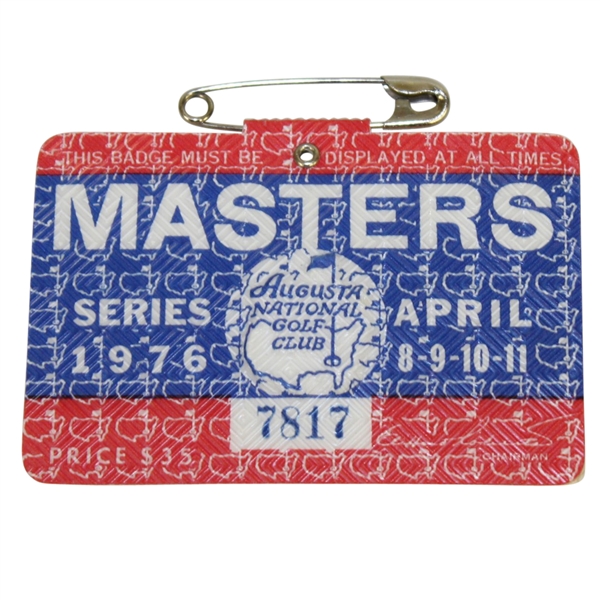 1976 Masters Tournament Series Badge #7817 - Ray Floyd Winner