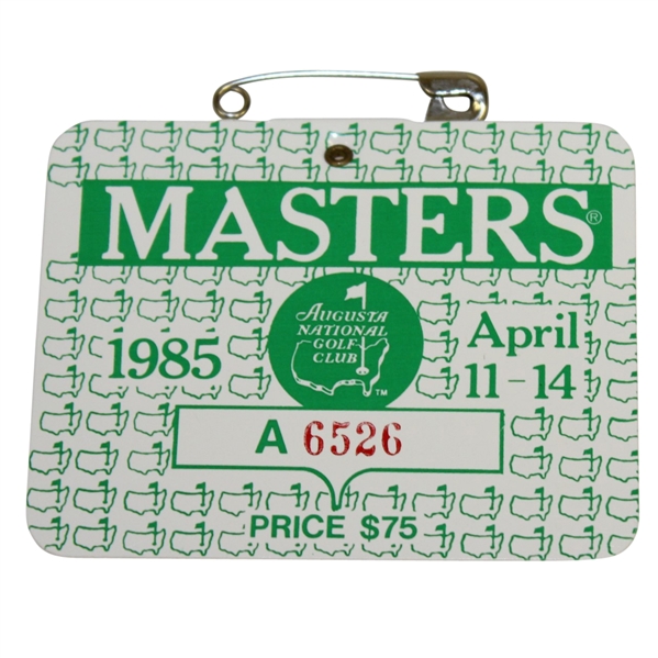 1985 Masters Tournament Series Badge #A6526 - Bernhard Langer Winner