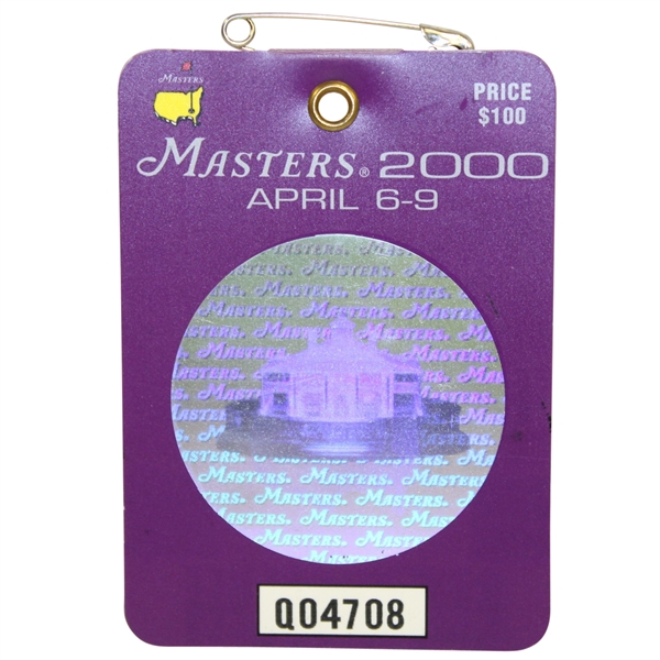 2000 Masters Tournament Series Badge #Q04708 - Vijay Singh Winner