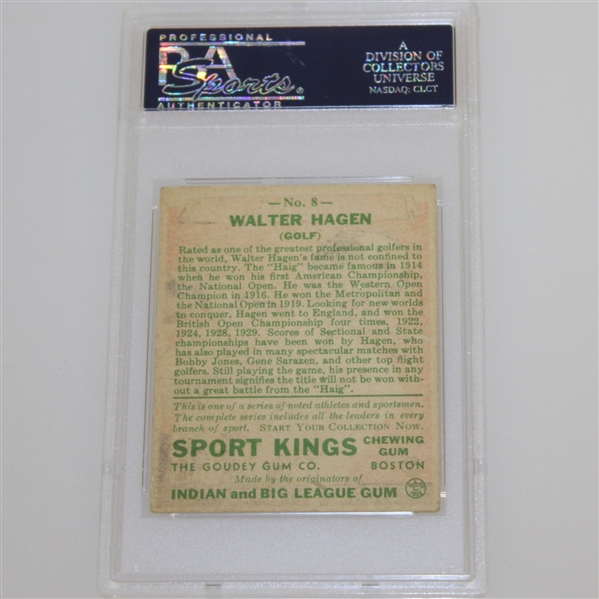 1933 Walter Hagen Sport Kings Golf Card PSA #22731738