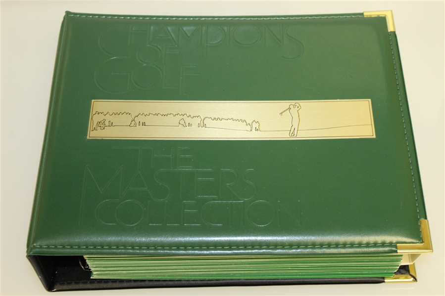 1998 Grand Slam Ventures The Masters Collection Golf Foil Green Binder Set with Tiger Slabbed Card