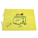 Arnold Palmer, Jack Nicklaus, and Gary Player Signed 2014 Masters Embroidered Flag JSA ALOA