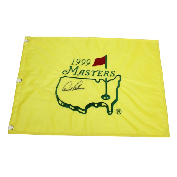 Arnold Palmer Signed 1999 Masters Tournament Embroidered Flag JSA ALOA