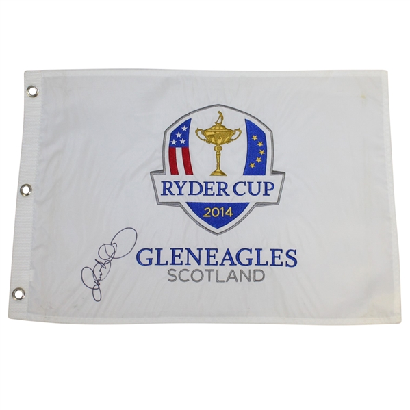 Rory McIlroy Signed 2014 Ryder Cup at Gleneagles Embroidered Flag PSA/DNA #AE00471