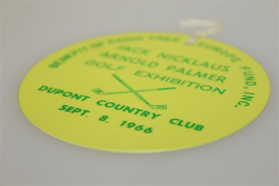 Jack Nicklaus & Arnold Palmer 1966 Exhibition at Dupont Country Club Badge #740