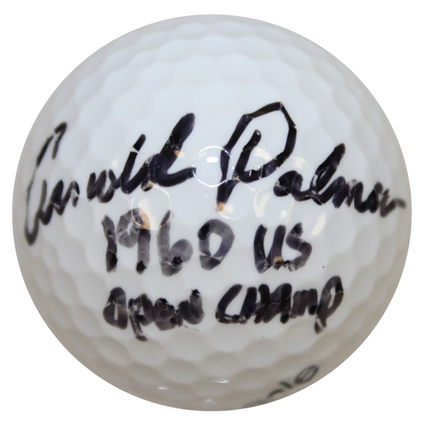 Arnold Palmer Signed Golf Ball with '1960 US Open Champ' Inscription JSA #B85605 & Leaf