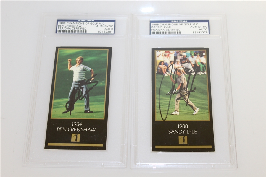 Snead, Player, Crenshaw, & Lyle Signed Champions of Golf Cards - Each PSA/DNA Auth.