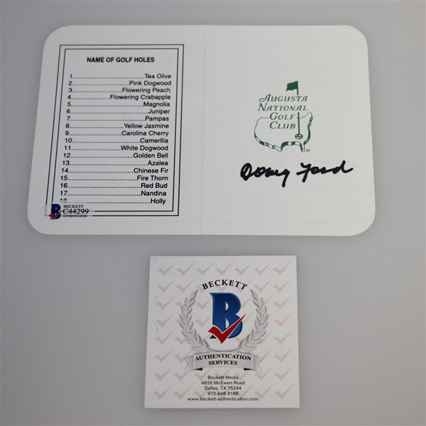 Doug Ford Signed Augusta National Scorecard & Personal Golf Glove Beckett Authenticated