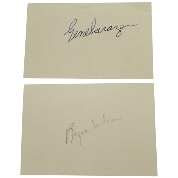 Byron Nelson & Gene Sarazen Vintage Signed Cuts JSA ALOA
