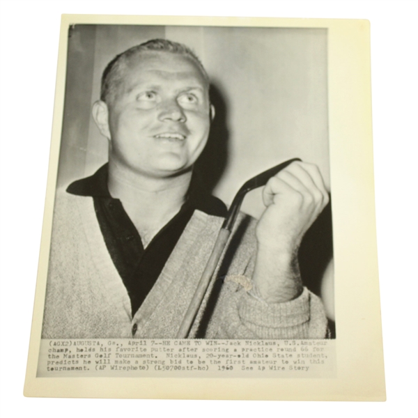 1960 Jack Nicklaus Augusta Practice Round 66 with Hickory Putter Photo