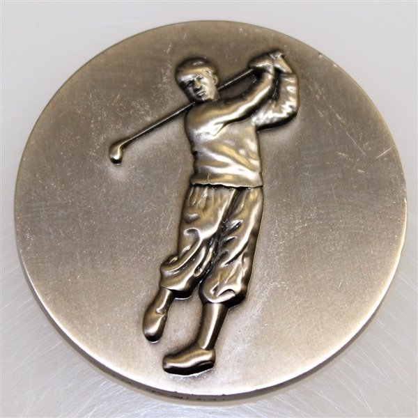 Bobby Jones Undated 'Play the ball as it lies' Commemorative Medallion with Bag