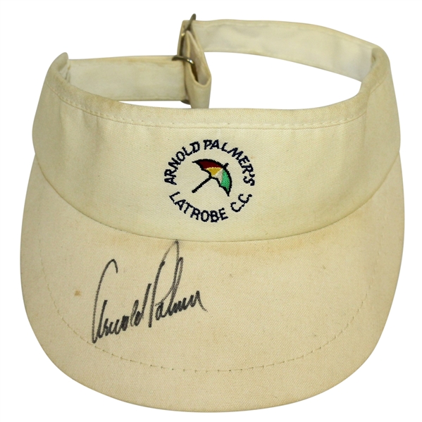 Arnold Palmer Signed 'Arnold Palmer's Latrobe C.C.' Visor JSA ALOA