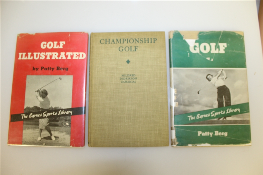 Four Women's Golf Books with Patty Berg Signed Cut JSA ALOA