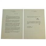 President Eisenhower Signed Letter to Ben Hogan after 1955 US Open Loss, Retirement, Gambling, etc Content JSA ALOA