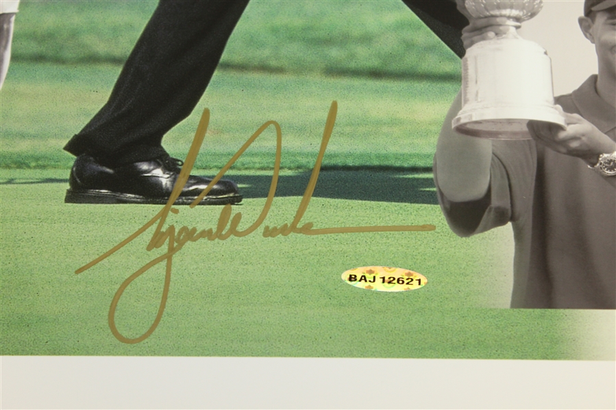 Tiger Woods Signed Major Victories Collage 16x20 Photo #BAJ12621