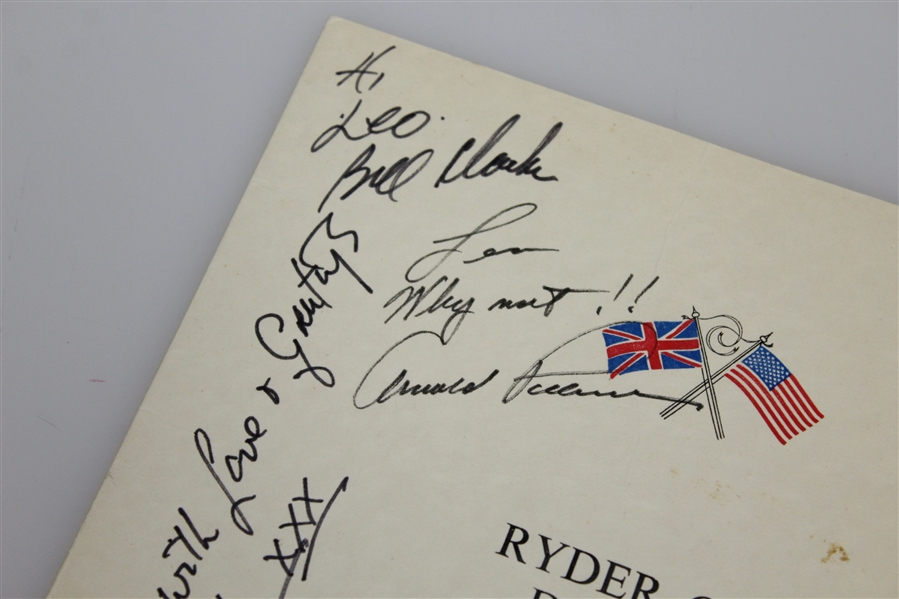 Multi-Signed 1973 Ryder Cup at The Marine Hotel North Berwick Dinner Menu JSA ALOA