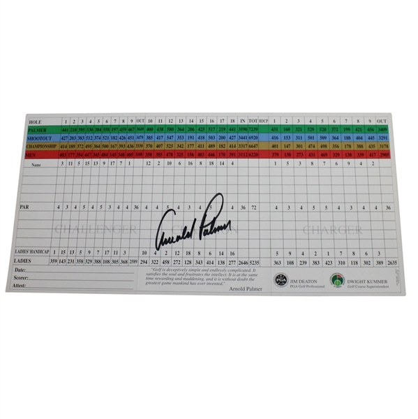 Arnold Palmer Signed Bay Hill Official Scorecard JSA ALOA