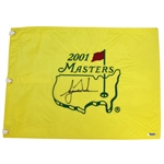Tiger Woods Signed 2001 Masters Embroidered Flag UDA #SHO25466