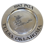 Ray Floyds Personal Pewter Plate from Southern Hills - Site of His 1982 PGA Win
