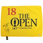 Francesco Molinari Signed 2018 OPEN at Carnoustie Flag with First Italian Champ Beckett #E62876