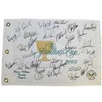 2005 Presidents Cup Flag Signed by Both Teams - Woods, Nicklaus, Mickelson, others JSA ALOA