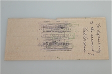 Sam Snead Signed 1952 Personal Check to Fred Corcoran JSA ALOA