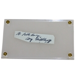 Cary Middlecoff Signed Cut - Personalized JSA ALOA