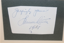Lawson Little Signed Cut with Photo Display - Framed JSA ALOA