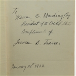 Jerome Travers 'Travers Golf Book' Signed to Warren G. Harding - One of a Kind JSA ALOA