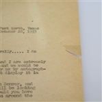 Copy of Letter From Ben Hogan to President Eisenhower Asking for Autograph